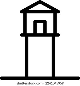 Turm, Vektorgrafik auf transparentem Hintergrund. Hochwertige Symbole. Dünne Vektorsymbole für Konzept und Grafikdesign.