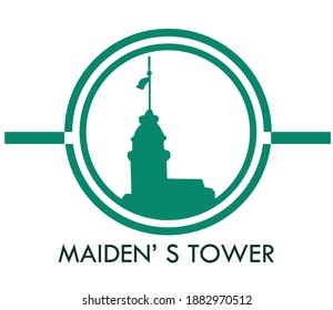 Maıden's Tower vector illustration on the white background
