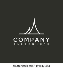 diseño del logotipo de la línea de vector de torre