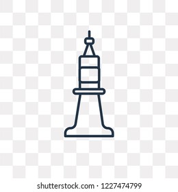 Tower vector outline icon isolated on transparent background, high quality linear Tower transparency concept can be used web and mobile