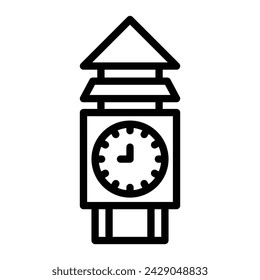 Tower Watch Vector Line Icon Design
