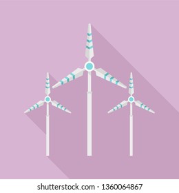 Tower wind turbine icon. Flat illustration of tower wind turbine vector icon for web design