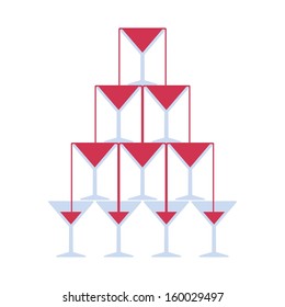 tower of wine glasses