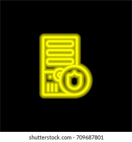 Tower yellow glowing neon ui ux icon. Glowing sign logo vector
