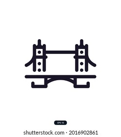 tower_bridge icon. Travel landmarks and travel destinations icons. Paris and London, Moscow and New York, Dubai, and more. Vector illustration isolated in white background