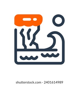Towering Cliff Vector Icon Illustration for Dramatic Landscapes