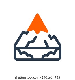 Towering Mountain Vector Icon Illustration for Alpine Grandeur