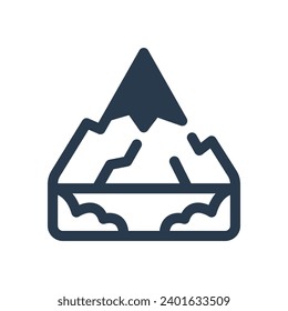 Towering Mountain Vector Icon Illustration for Alpine Grandeur