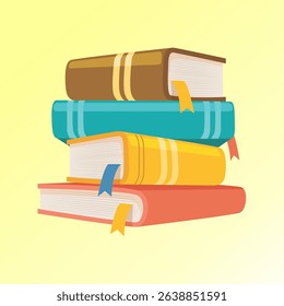 A towering stack of books, each of impressive thickness, suggesting a vast collection of knowledge or profound narratives.
