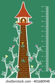 Tower,Meter wall or height meter from 50 to 180 centimeter,Vector illustrations
