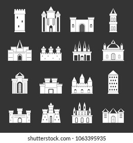 Medieval Castle Icon Set Castle Tower Stock Illustration 1096127210 ...