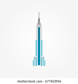 Towers city business architecture, apartment and office building, urban landscape. Design Vector Illustration
