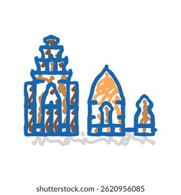 torres po nagar ícone doodle esboço vetor. torres po nagar sinal. símbolo isolado ilustração