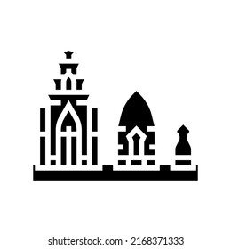 towers po nagar glyph icon vector. towers po nagar sign. isolated symbol illustration