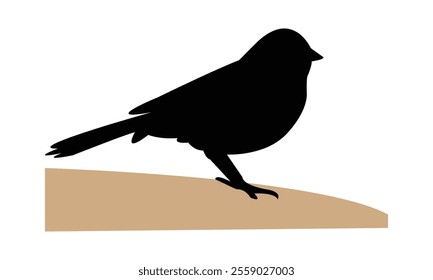 Towhee Bird Silhouette Design  And Vector Illustration. 