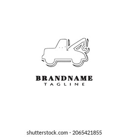 towing car cartoon logo template icon design black modern simple vector illustration