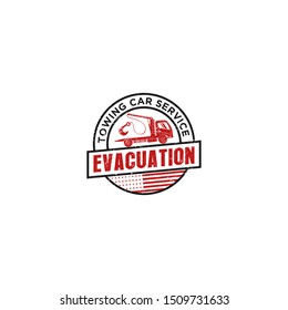Towing car evacuation logo design