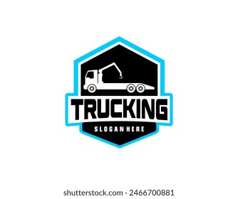 Towing car illustration logo design template