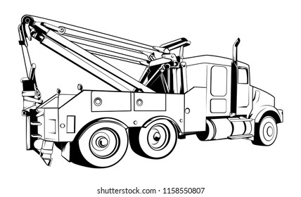 Towing car line art design