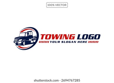 towing car logo design vector template illustration element