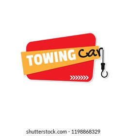 Towing Car Service flat background vector design.