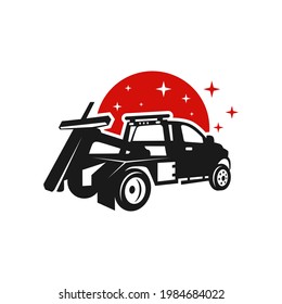 towing car transportation service logo design