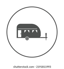 Towing Caravan Camper Trailer Icon | Circle Version Icon |