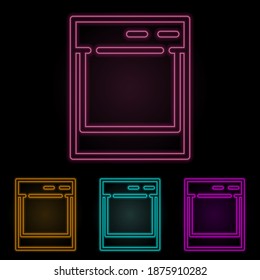 juego de neón color de la máquina de remolque. Línea delgada simple, vector de contorno de iconos web para ui y ux, sitio web o aplicación móvil