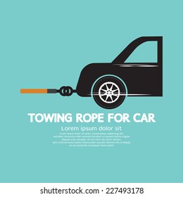 Towing Rope For Car Graphic Vector Illustration