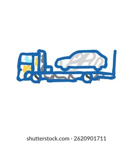 serviço de reboque carro mecânico ícone doodle esboço vetor. sinal mecânico carro de serviço de reboque. ilustração de símbolo isolado