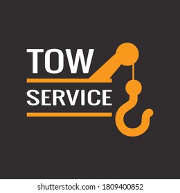 Towing service icon. Vector illustration in flat design.