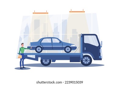 Towing Service Illustration concept on white background