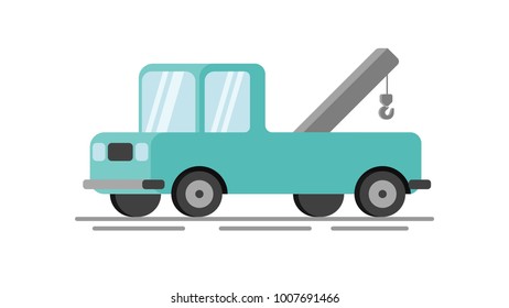 Towing truck flat vector illustration
