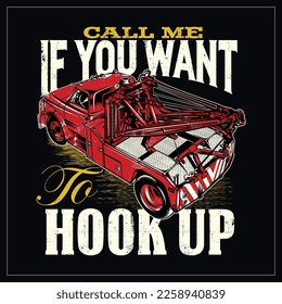 Towing Truck Graphic Illustration  was created with vector format, Can be used for digital printing and screen printing