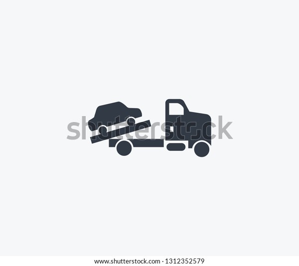 Towing truck icon isolated on\
clean background. Towing truck icon concept drawing icon in modern\
style. Vector illustration for your web mobile logo app UI\
design.
