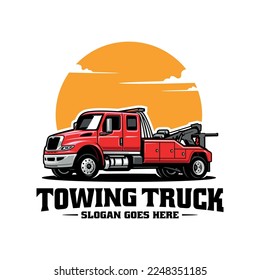 Towing truck illustration logo vector isolated