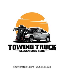 Towing truck illustration logo vector isolated