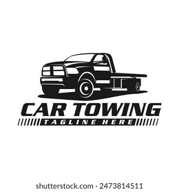 Towing truck illustration logo vector template