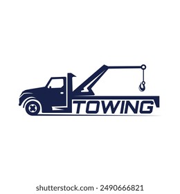 towing truck service logo design vector icon template