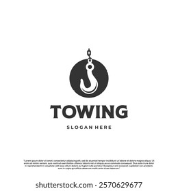 Towing Truck Service Logo Towing Hook In The Circle Shape Logo