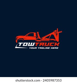 Towing truck service logo vector for transportation company,  suitable for your design need, logo, illustration, animation, etc.