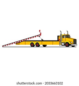 Towing Vector flat style illustration pickup truck 