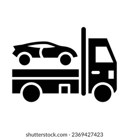 Towing Vehicle Vector Glyph Icon For Personal And Commercial Use.
