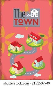 The town art background poster
