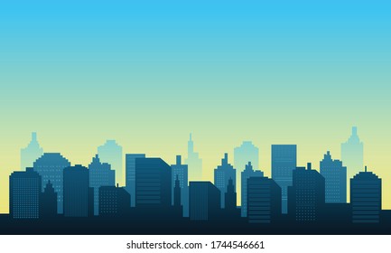 Town of background with daylight nuance panorama