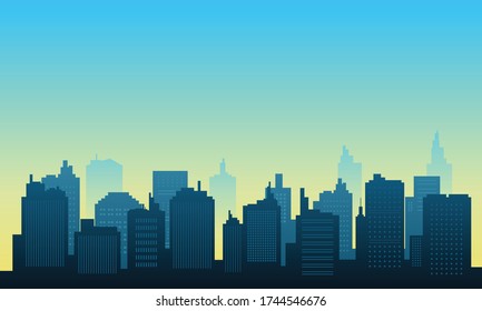 Ciudad de fondo con panorama de matices diurnos