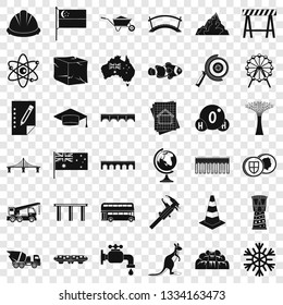 Town bridge icons set. Simple style of 36 town bridge vector icons for web for any design