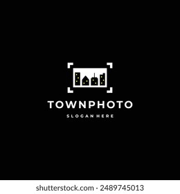 town building photography logo icon vector template illustration