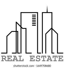 TOWN AND CITY LOGO ICON VECTOR BUILDINGS