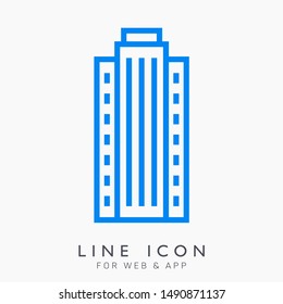 Town or city vector building line icon. Real estate pictogram concept.